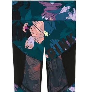 Victoria's Secret Pink Ultimate High Waist Bonded Mesh Legging, Allover Floral,